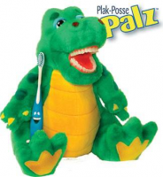 Učební pomůcka Allie Z. Gator - Zelený krokodýlek s plyšovým kartáčkem